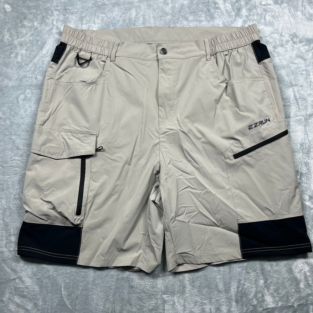 EZRUN Cargo Hiking Shorts Mens XL Khaki Tan Outdoor Utility Trail